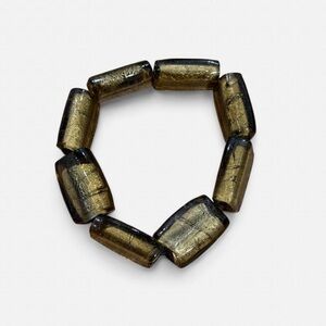 Gold Black Foil Class Chunky Bracelet